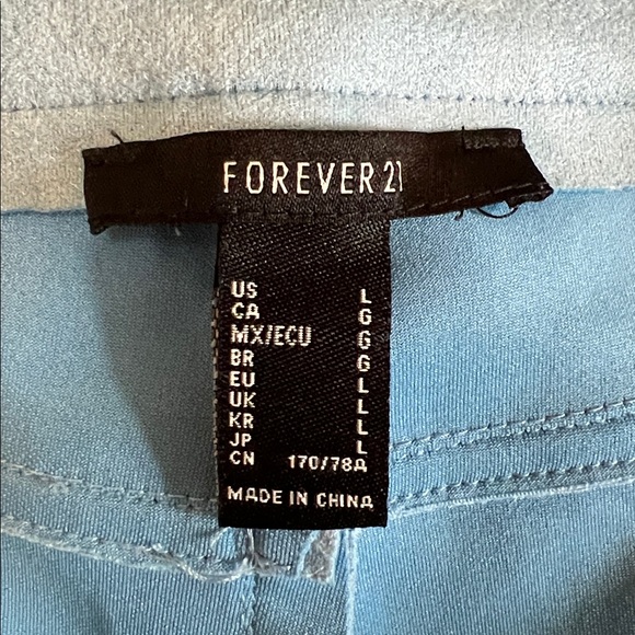 Blue Suede Fringe Rhinestone Pants size Large - Picture 5 of 9